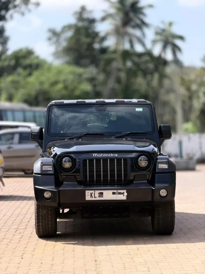2021 Mahindra Thar 4x4 diesel in black, front view – RR Motors, Iritty, Kannur
