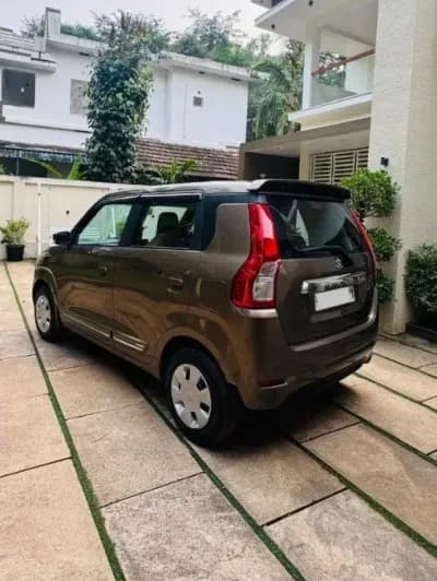 2019 Maruti Suzuki Wagon R ZXi petrol in brown, rear three-quarter view – Car City, Mattanur, Kannur