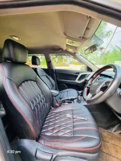 2017 Hyundai Creta SX(O) 1.6 CRDi diesel in white, front seats – Car City, Mattanur, Kannur